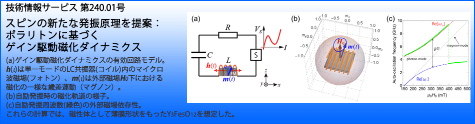 スピンの新たな発振原理を提案：ポラリトンに基づくゲイン駆動磁化ダイナミクス